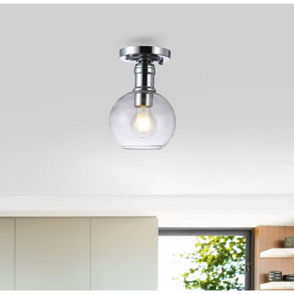 CHLOE Lighting STRANG Transitional 1 Light Chrome Semi-Flush Ceiling Fixture 6’’ Wide CHL-CH6S301CM06-CF1
