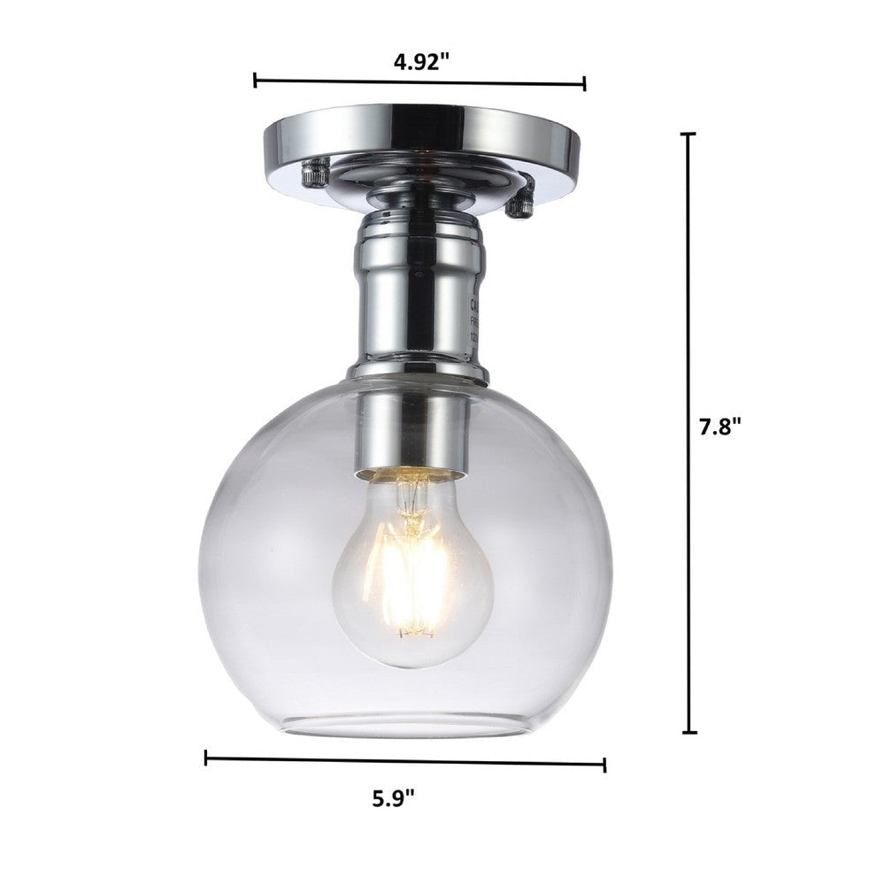CHLOE Lighting STRANG Transitional 1 Light Chrome Semi-Flush Ceiling Fixture 6’’ Wide CHL-CH6S301CM06-CF1