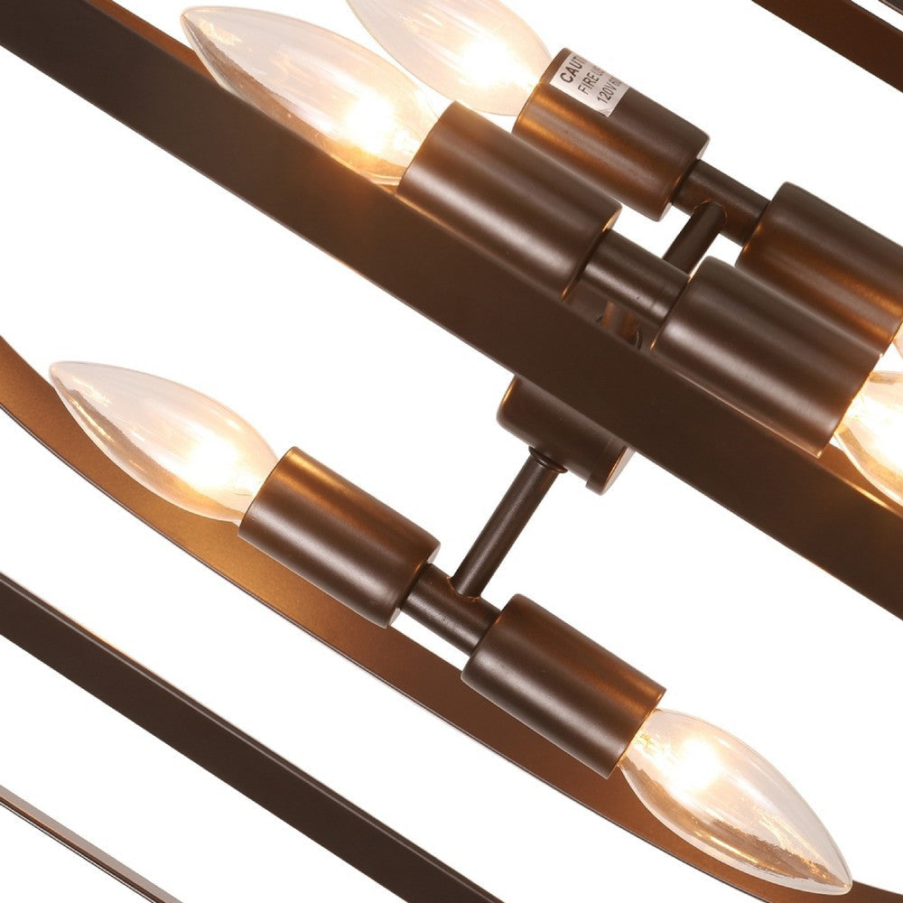 CHLOE Lighting PEPPER Transitional 6 Light Matt Black Finish Hanging Ceiling Pendant 15’’ Wide CHL-CH6S803RB15-UP6