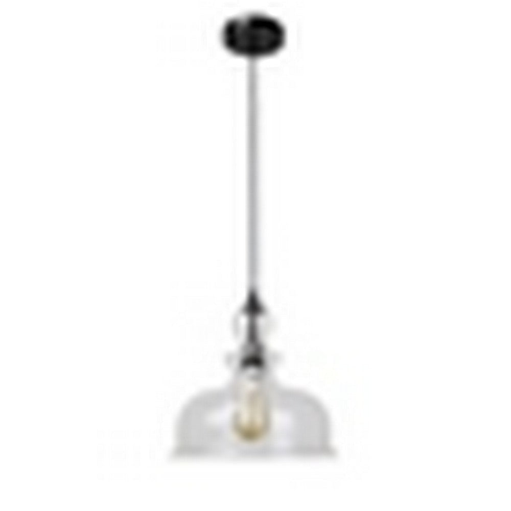 CHLOE Lighting TILIAN Transitional 1 Light Matt Black Ceiling Pendant 12’’ Wide CHL-CH6S804BK12-DP1