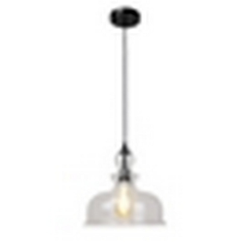 CHLOE Lighting TILIAN Transitional 1 Light Matt Black Ceiling Pendant 12" Wide