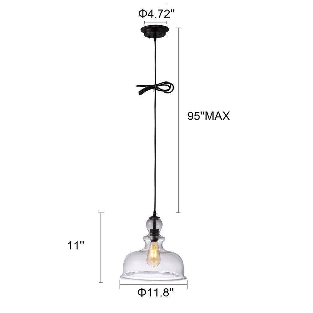 CHLOE Lighting TILIAN Transitional 1 Light Oil Rubbed Bronze Ceiling Pendant 12’’ Wide CHL-CH6S804RB12-DP1