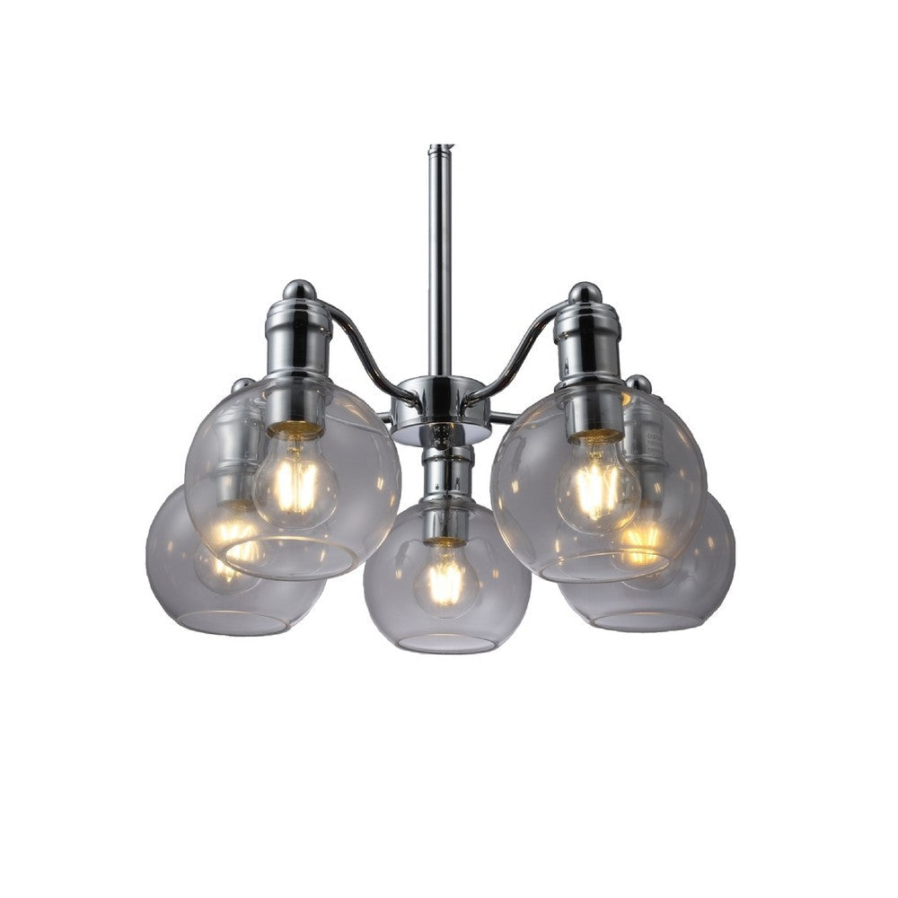CHLOE Lighting WACIAN Transitional 5 Light Chrome Hanging Chandelier 18’’ Wide CHL-CH6S901CM18-DC5