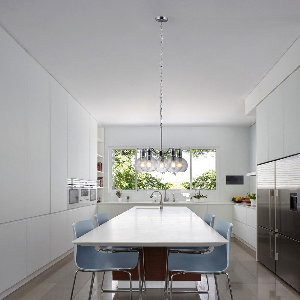 CHLOE Lighting WACIAN Transitional 5 Light Chrome Hanging Chandelier 18’’ Wide CHL-CH6S901CM18-DC5