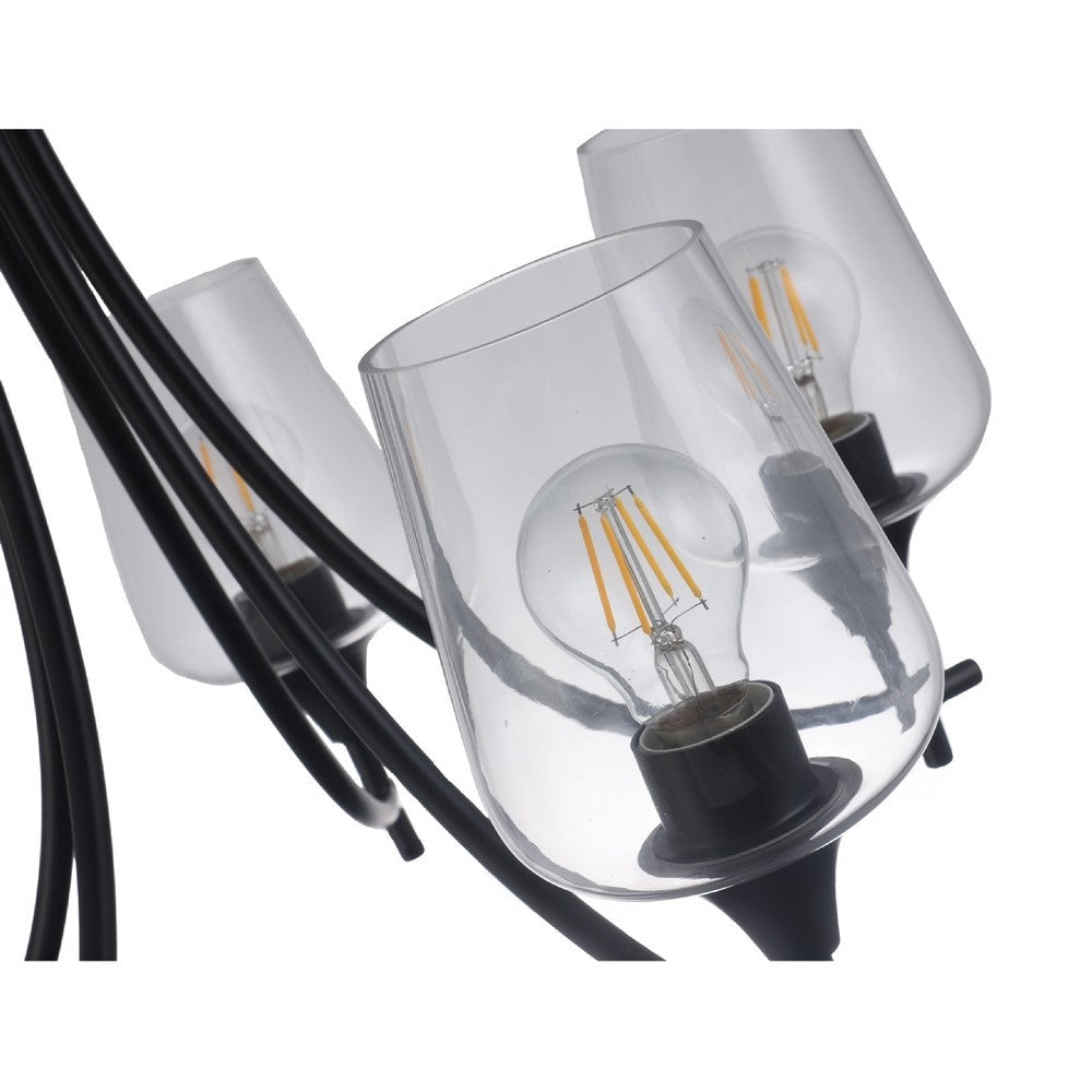 CHLOE Lighting WILLAN Transitional 5 Light Matt Black Up-Hanging Chandelier 21’’ Wide CHL-CH6S902BK21-UC5