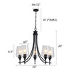 CHLOE Lighting WILLAN Transitional 5 Light Matt Black Up-Hanging Chandelier 21’’ Wide CHL-CH6S902BK21-UC5