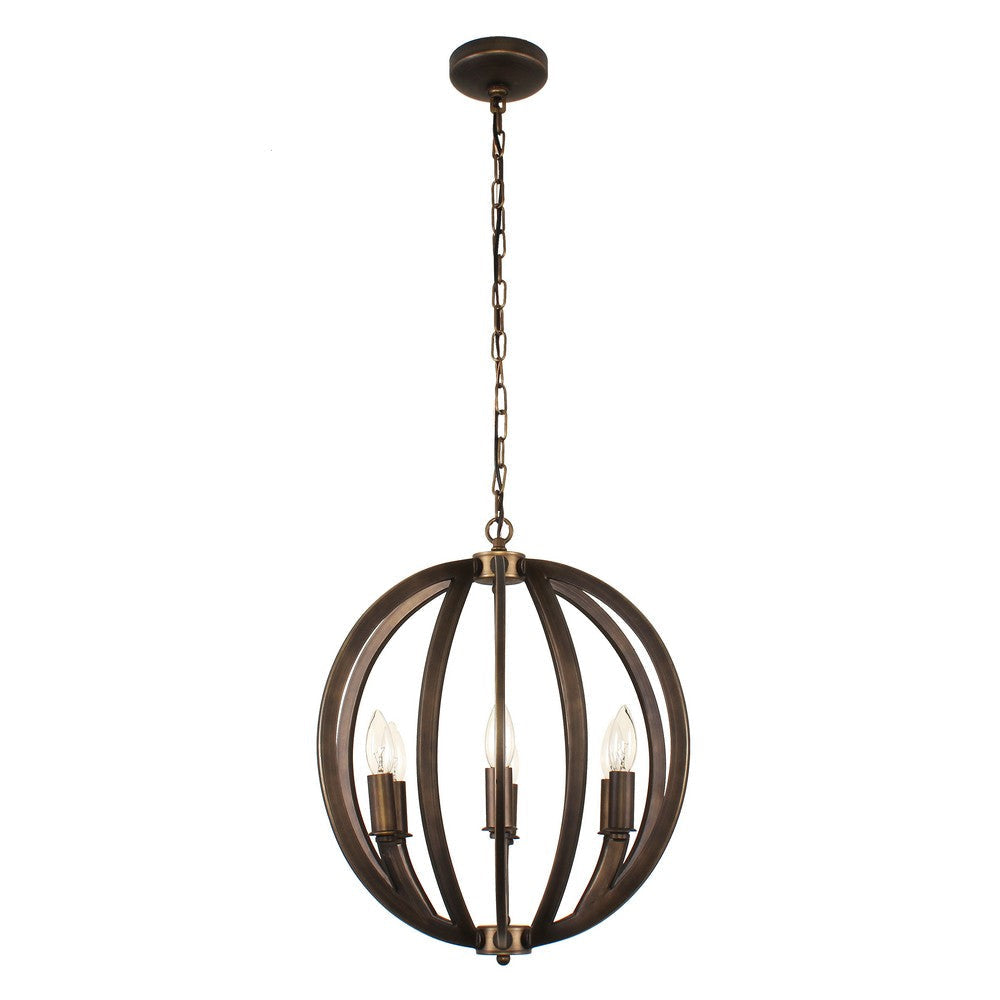 Lighting IRONCLAD Industrial 6 Light Bronze Ceiling Pendant 18’’ Wide CHL-CH7D009BZ18-UP6