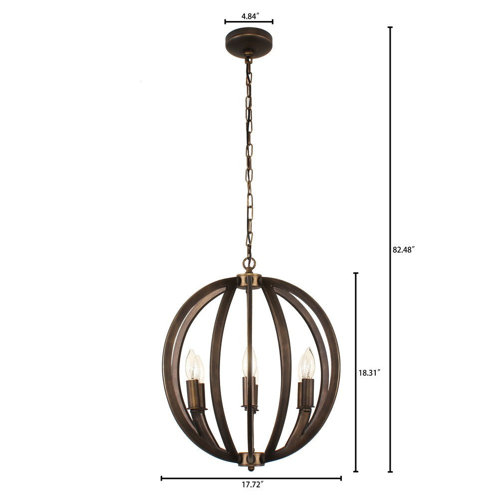 Lighting IRONCLAD Industrial 6 Light Bronze Ceiling Pendant 18’’ Wide CHL-CH7D009BZ18-UP6