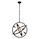 Lighting IRONCLAD Industrial 6 Light Oil Rubbed Bronze Ceiling Pendant 20’’ Wide CHL-CH7D033RB20-UP6