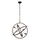 Lighting IRONCLAD Industrial 6 Light Oil Rubbed Bronze Ceiling Pendant 20’’ Wide CHL-CH7D033RB20-UP6