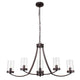 Lighting IDA Farmhouse 5 Light Rubbed Bronze Ceiling Pendant 35.5’’ Wide CHL-CH7H007RB35-UP5
