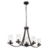 Lighting IDA Farmhouse 5 Light Rubbed Bronze Ceiling Pendant 35.5’’ Wide CHL-CH7H007RB35-UP5