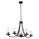 Lighting IDA Farmhouse 5 Light Rubbed Bronze Ceiling Pendant 35.5’’ Wide CHL-CH7H007RB35-UP5