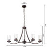 Lighting IDA Farmhouse 5 Light Rubbed Bronze Ceiling Pendant 35.5’’ Wide CHL-CH7H007RB35-UP5