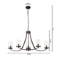 Lighting IDA Farmhouse 5 Light Rubbed Bronze Ceiling Pendant 35.5’’ Wide CHL-CH7H007RB35-UP5