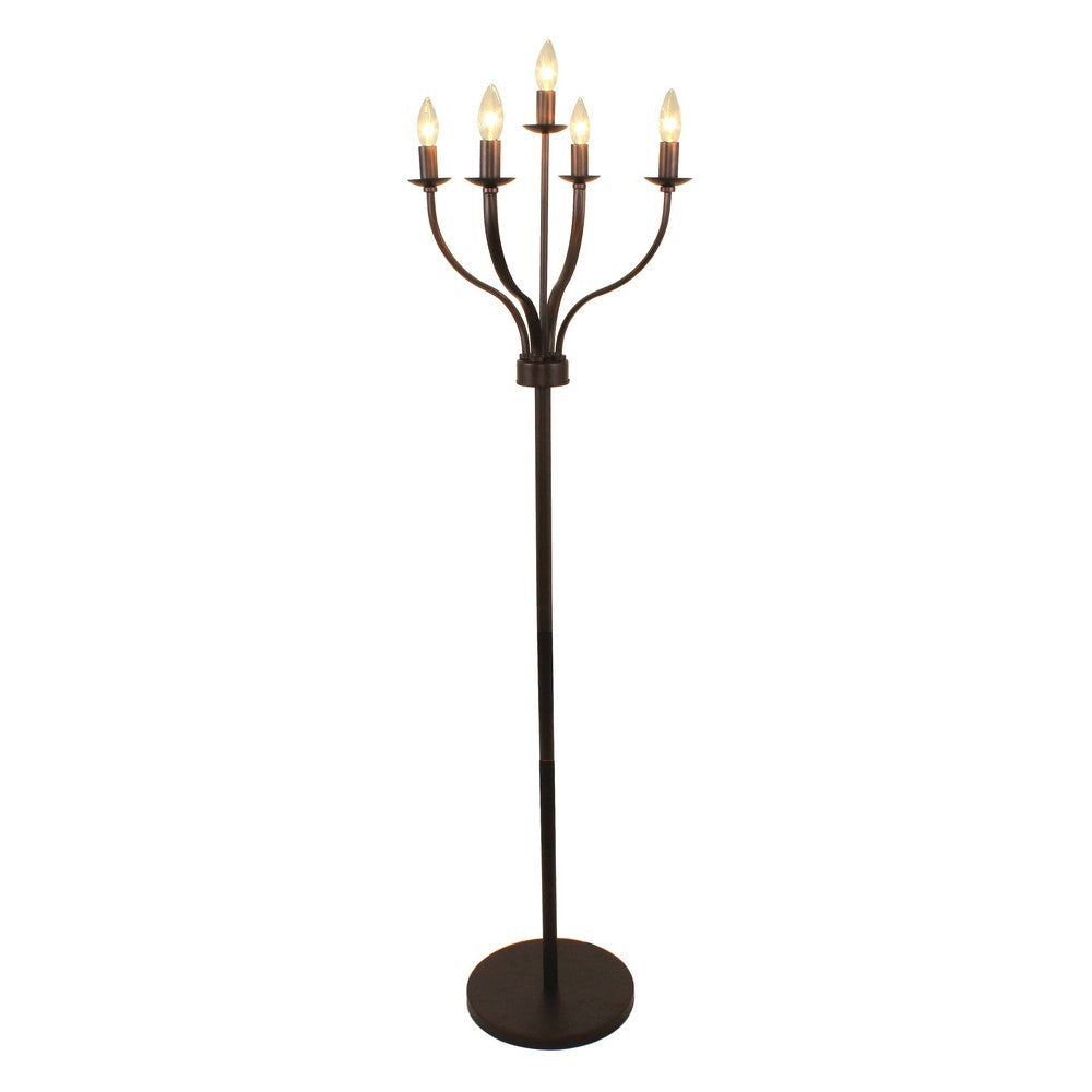 Lighting IRONCLAD Industrial 5 light Rubbed Bronze Floor Lamp 18’’ Wide CHL-CH7H012RB18-FL5