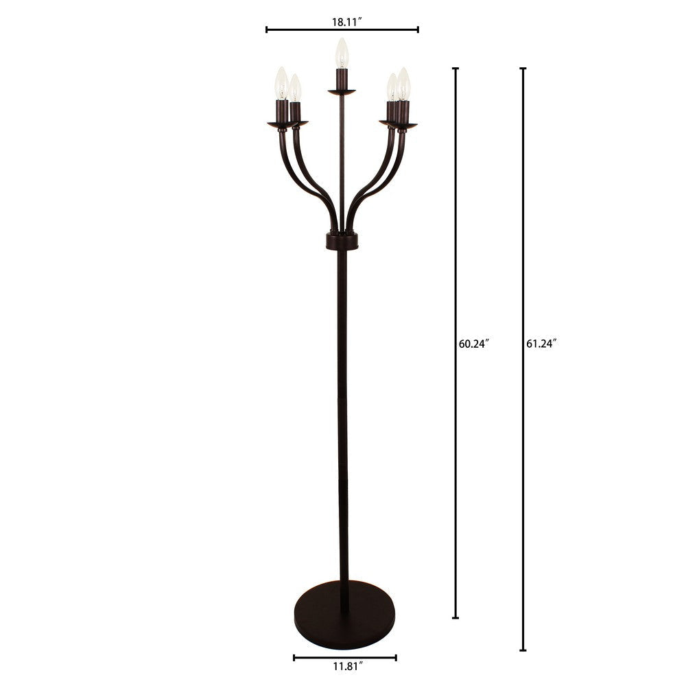 Lighting IRONCLAD Industrial 5 light Rubbed Bronze Floor Lamp 18’’ Wide CHL-CH7H012RB18-FL5