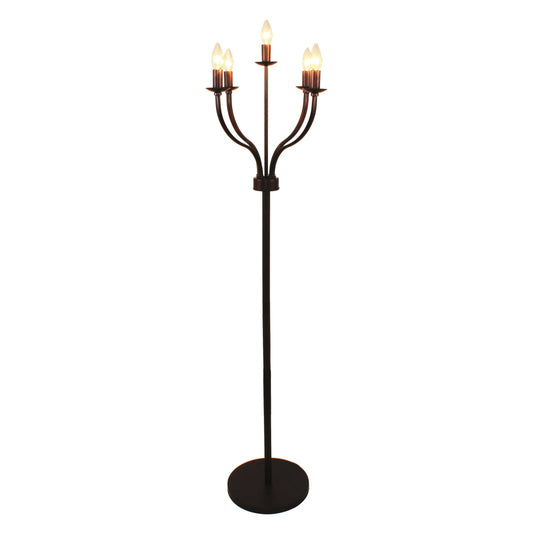 Lighting IRONCLAD Industrial 5 light Rubbed Bronze Floor Lamp 18" Wide