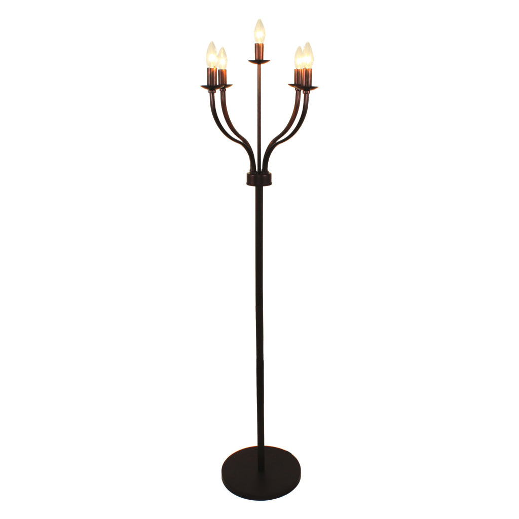 Lighting IRONCLAD Industrial 5 light Rubbed Bronze Floor Lamp 18" Wide