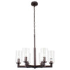 Lighting LULA Farmhouse 6 Light Rubbed Bronze Ceiling Pendant 23.5’’ Wide CHL-CH7H019RB24-UP6
