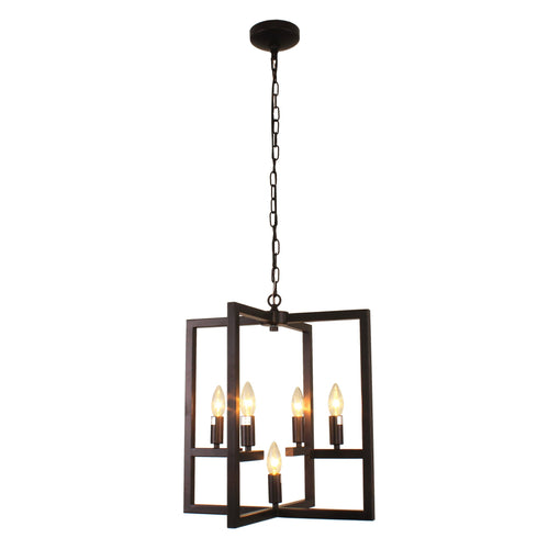 Lighting IRONCLAD Farmhouse 5 Light Oil Rubbed Bronze Ceiling Pendant 18" Wide
