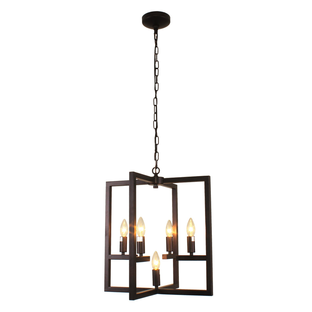Lighting IRONCLAD Farmhouse 5 Light Oil Rubbed Bronze Ceiling Pendant 18" Wide
