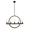 Lighting IRONCLAD Farmhouse 5 Light Oil Rubbed Bronze Ceiling Pendant 32’’ Wide CHL-CH7H040RB32-UP5