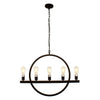 Lighting IRONCLAD Farmhouse 5 Light Oil Rubbed Bronze Ceiling Pendant 32’’ Wide CHL-CH7H040RB32-UP5