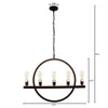 Lighting IRONCLAD Farmhouse 5 Light Oil Rubbed Bronze Ceiling Pendant 32’’ Wide CHL-CH7H040RB32-UP5