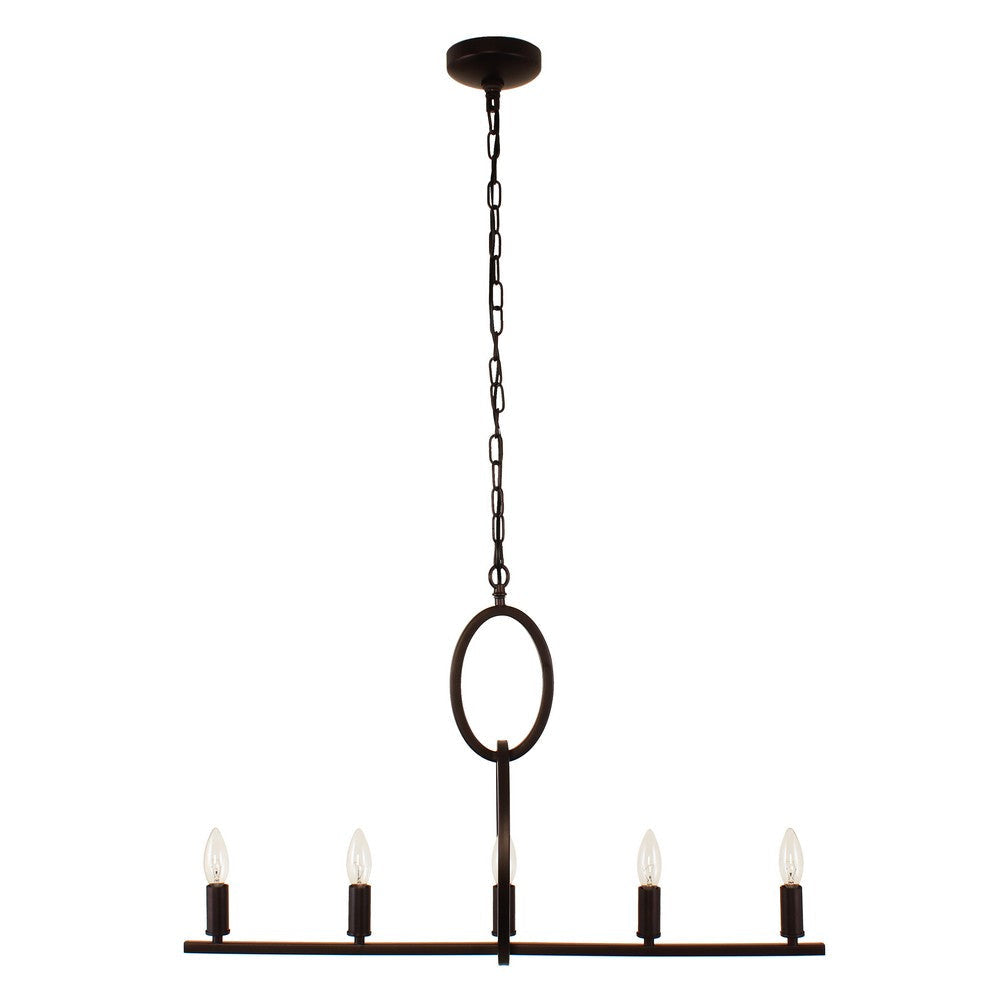 Lighting IRONCLAD Farmhouse 5 Light Oil Rubbed Bronze Ceiling Pendant 22’’ Wide CHL-CH7H077RB22-UP5