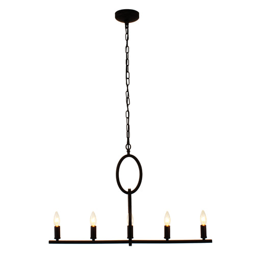 Lighting IRONCLAD Farmhouse 5 Light Oil Rubbed Bronze Ceiling Pendant 22" Wide
