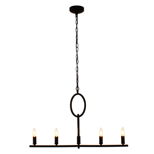 Lighting IRONCLAD Farmhouse 5 Light Oil Rubbed Bronze Ceiling Pendant 22" Wide