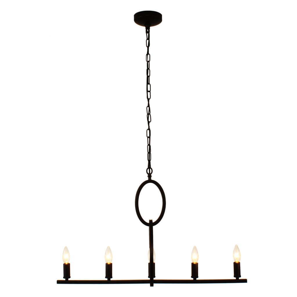 Lighting IRONCLAD Farmhouse 5 Light Oil Rubbed Bronze Ceiling Pendant 22" Wide