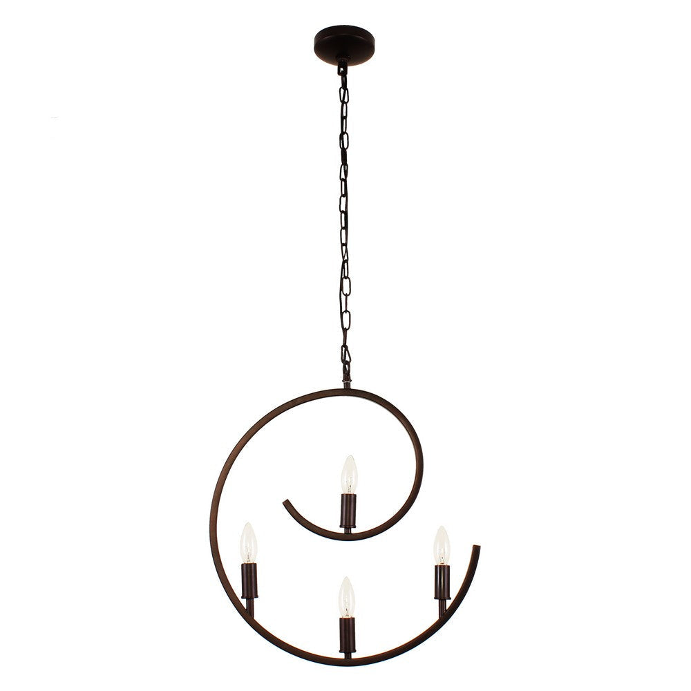 Lighting IRONCLAD Farmhouse 4 Light Oil Rubbed Bronze Ceiling Pendant 20’’ Wide CHL-CH7H078RB20-UP4