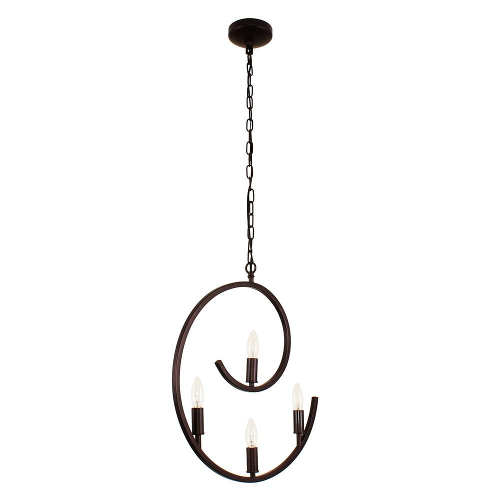Lighting IRONCLAD Farmhouse 4 Light Oil Rubbed Bronze Ceiling Pendant 20’’ Wide CHL-CH7H078RB20-UP4