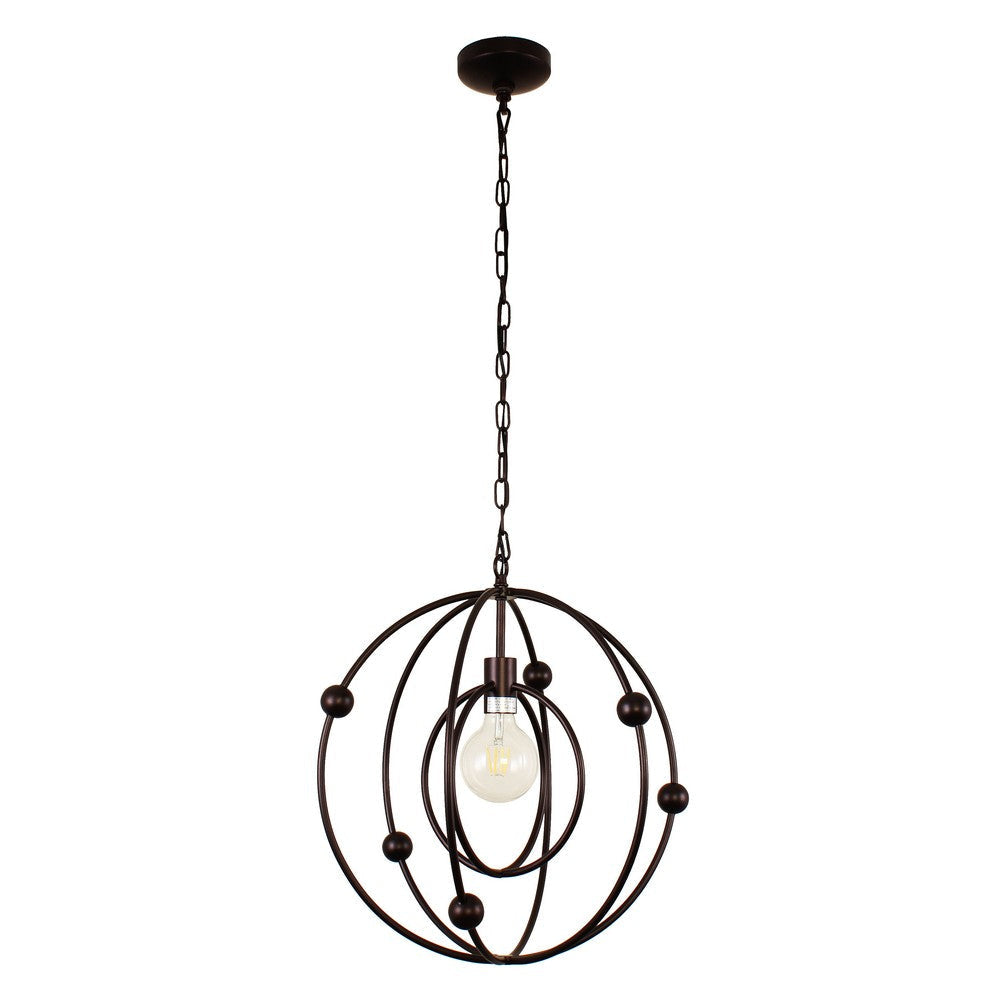 Lighting IRONCLAD Farmhouse 1 Light Oil Rubbed Bronze Ceiling Pendant 18’’ Wide CHL-CH7H080RB18-DP1