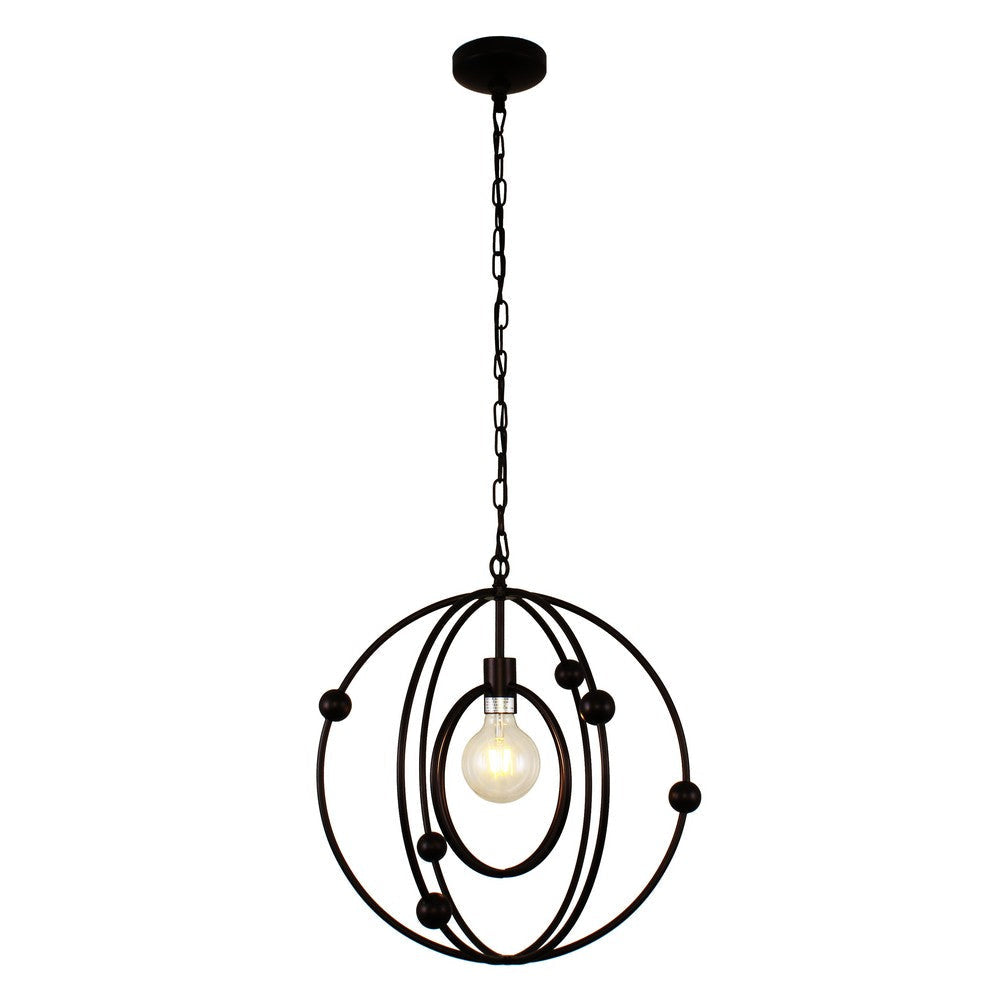 Lighting IRONCLAD Farmhouse 1 Light Oil Rubbed Bronze Ceiling Pendant 18’’ Wide CHL-CH7H080RB18-DP1