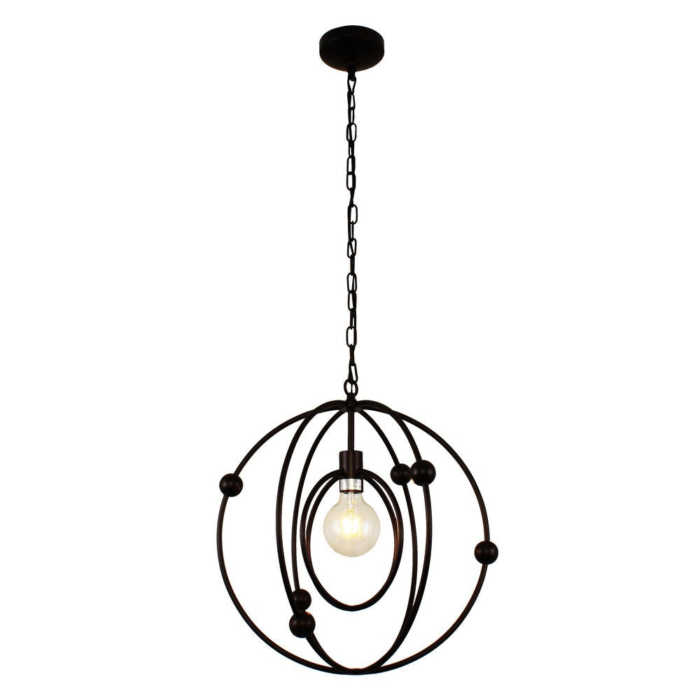 Lighting IRONCLAD Farmhouse 1 Light Oil Rubbed Bronze Ceiling Pendant 18’’ Wide CHL-CH7H080RB18-DP1