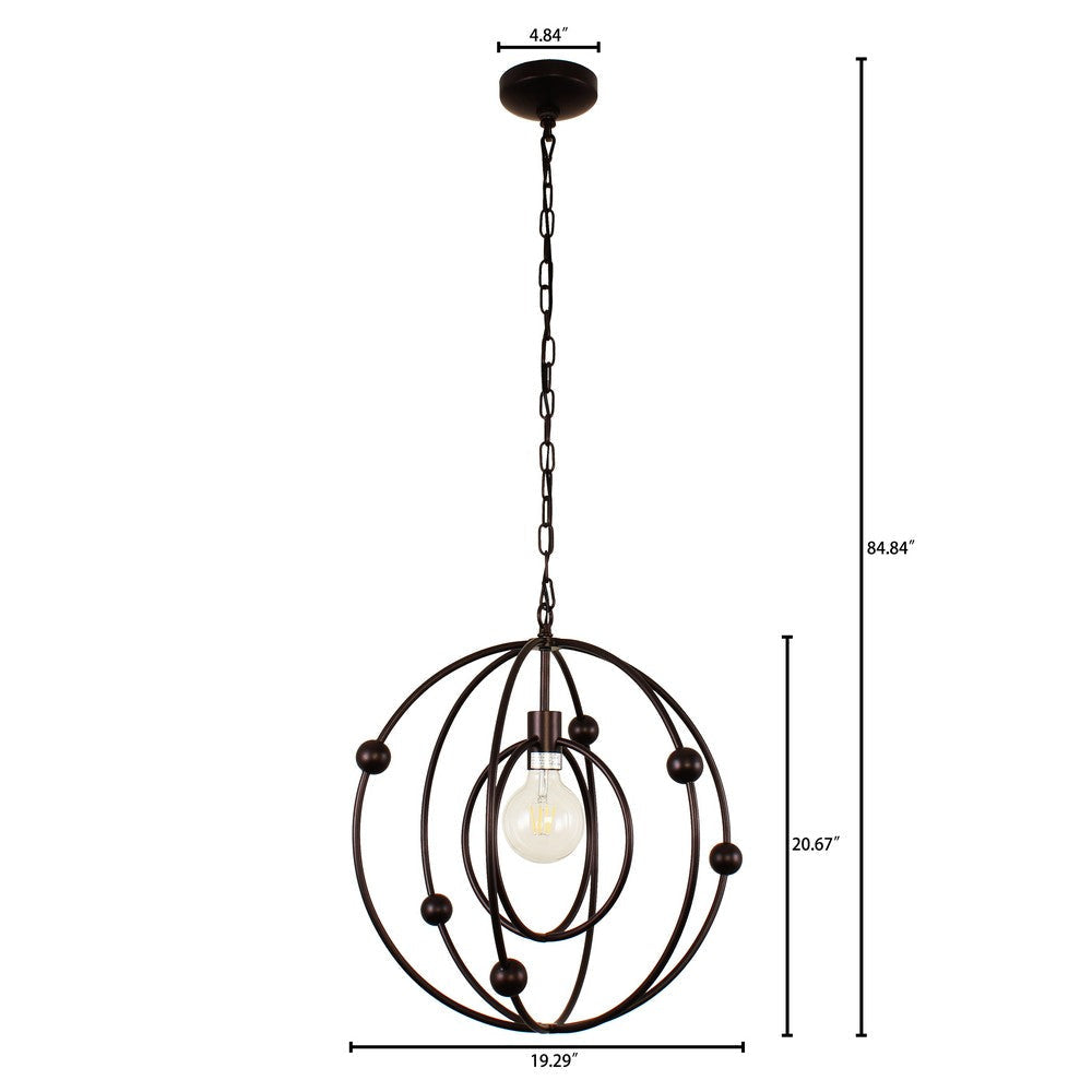 Lighting IRONCLAD Farmhouse 1 Light Oil Rubbed Bronze Ceiling Pendant 18’’ Wide CHL-CH7H080RB18-DP1