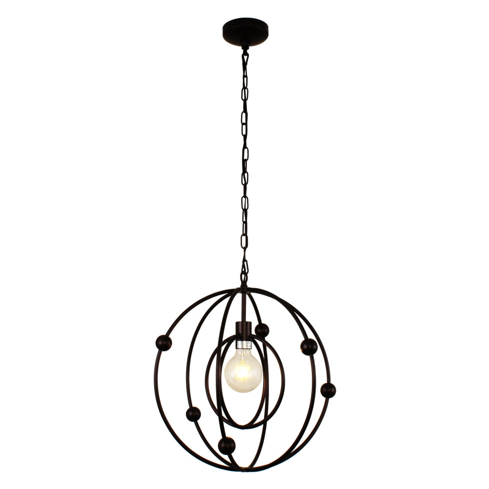 Lighting IRONCLAD Farmhouse 1 Light Oil Rubbed Bronze Ceiling Pendant 18" Wide