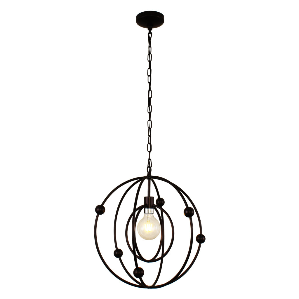 Lighting IRONCLAD Farmhouse 1 Light Oil Rubbed Bronze Ceiling Pendant 18" Wide