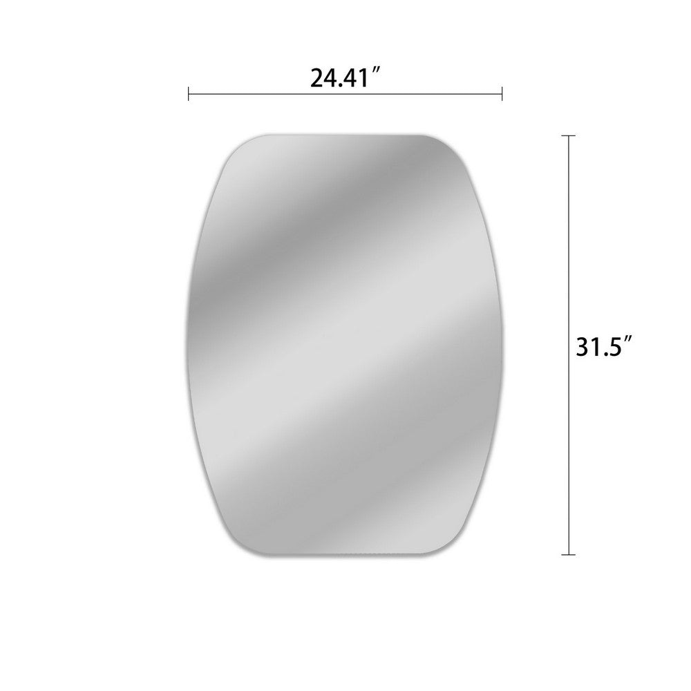 Chloe’S Reflection Verical/Horizontal Hanging Squared-Oval Shaped Frameless Wall Mirror 32’’ Height CHL-CH7M003SV32-VRT