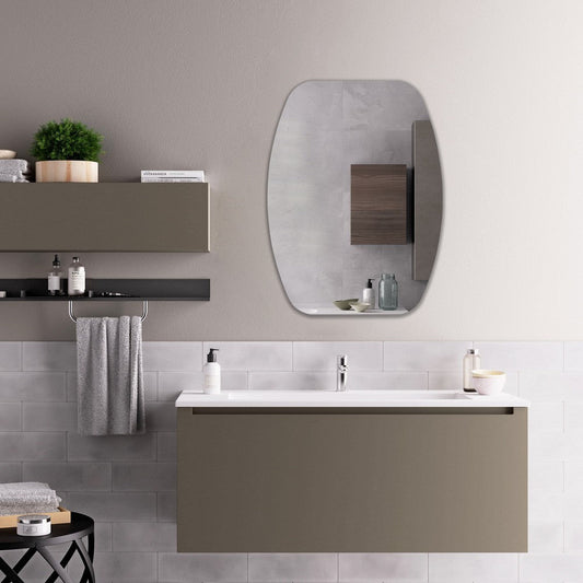 Chloe'S Reflection Verical/Horizontal Hanging Squared-Oval Shaped Frameless Wall Mirror 32" Height