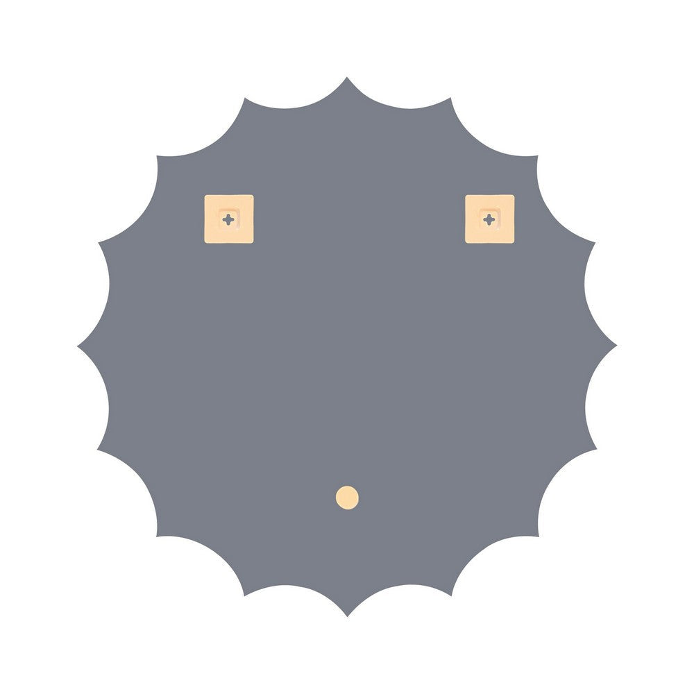 Chloe’S Reflection Vertical Hanging Sun Shaped Frameless Wall Mirror 32’’ Height CHL-CH7M004SV32-RND