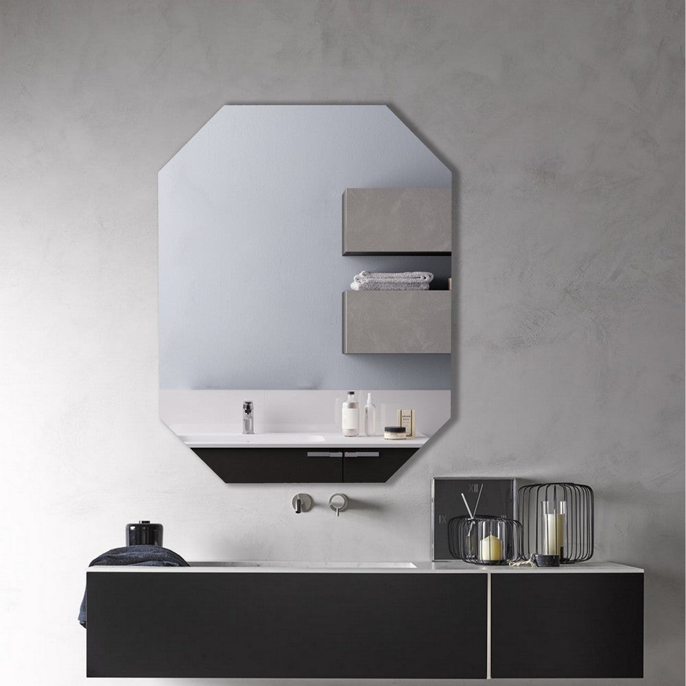 Chloe'S Reflection Verical/Horizontal Hanging Rectangular-Octagon Frameless Wall Mirror 32" Height