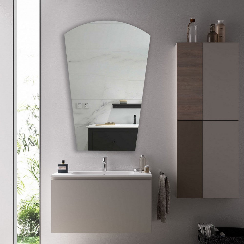 Reflection Verical/Horizontal Hanging Arched-Rectangle Shaped Frameless Wall Mirror 35’’ Height CHL-CH7M012SV35-VRT