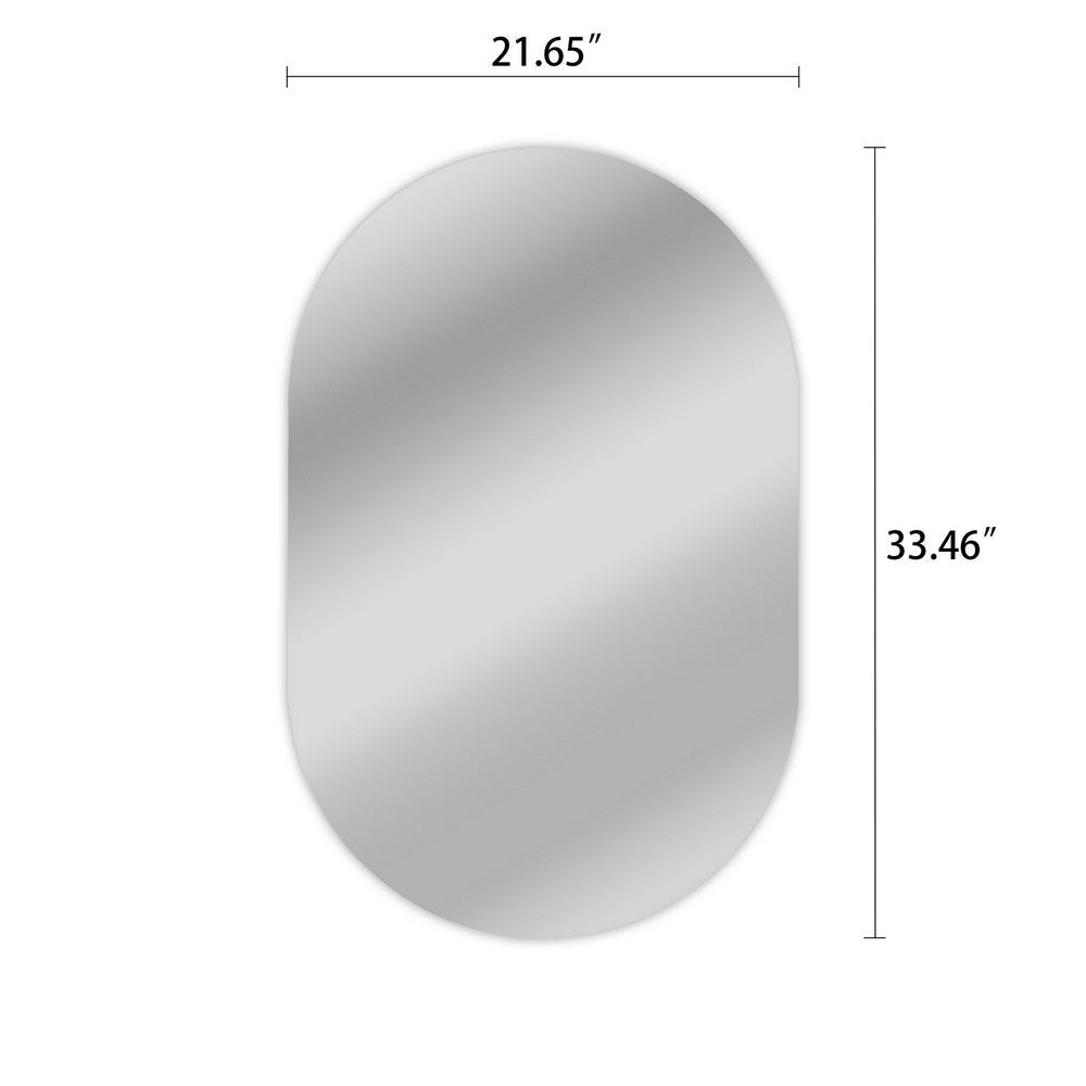 Chloe’S Reflection Verical/Horizontal Hanging Round Shaped Frameless Wall Mirror 33’’ Height CHL-CH7M013SV33-VOV