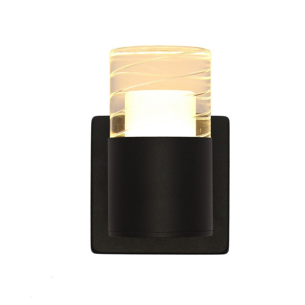 Lighting AALOK 1 Light LED In/Out Door Wall Sconce 3000K Warm White 7’’ Tall CHL-CH7Q001BK07-LW1