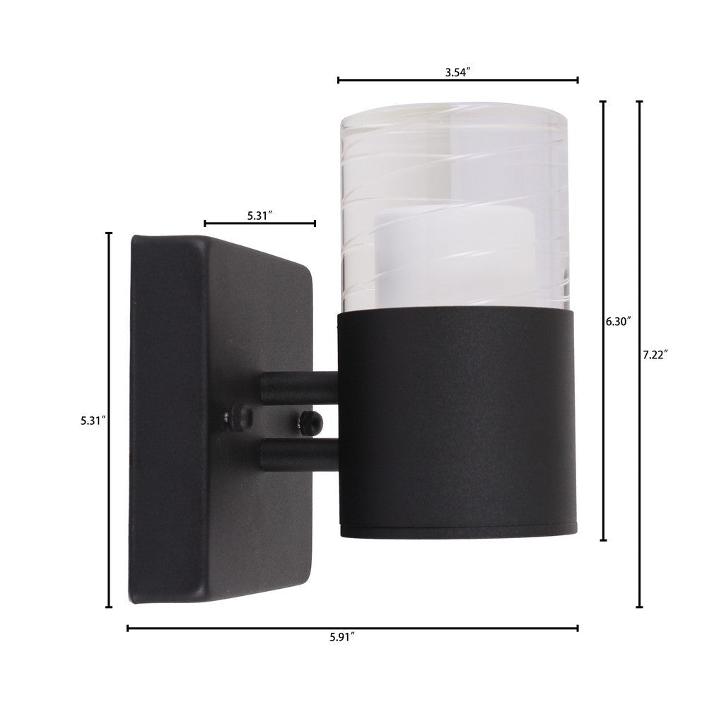 Lighting AALOK 1 Light LED In/Out Door Wall Sconce 3000K Warm White 7’’ Tall CHL-CH7Q001BK07-LW1