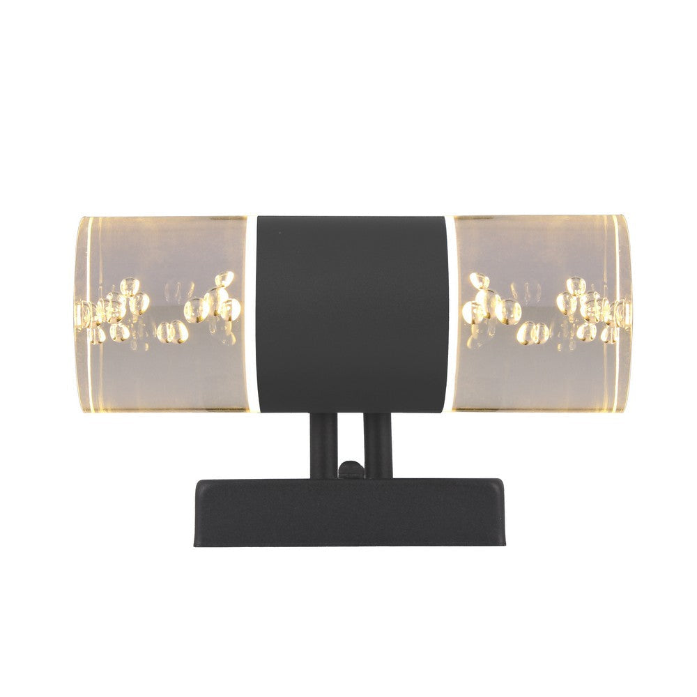 Lighting AMBERT 2 Light LED In/Out Door Wall Sconce 3000K Warm White 10’’ Tall CHL-CH7Q032BK10-LW2